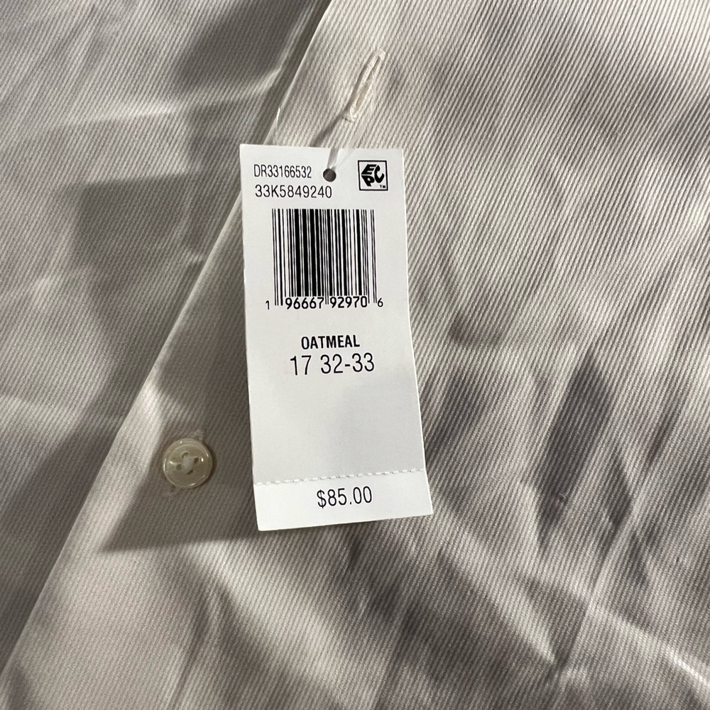Men's Calvin Klein Oatmeal Dress Shirt - Picture 4 of 5